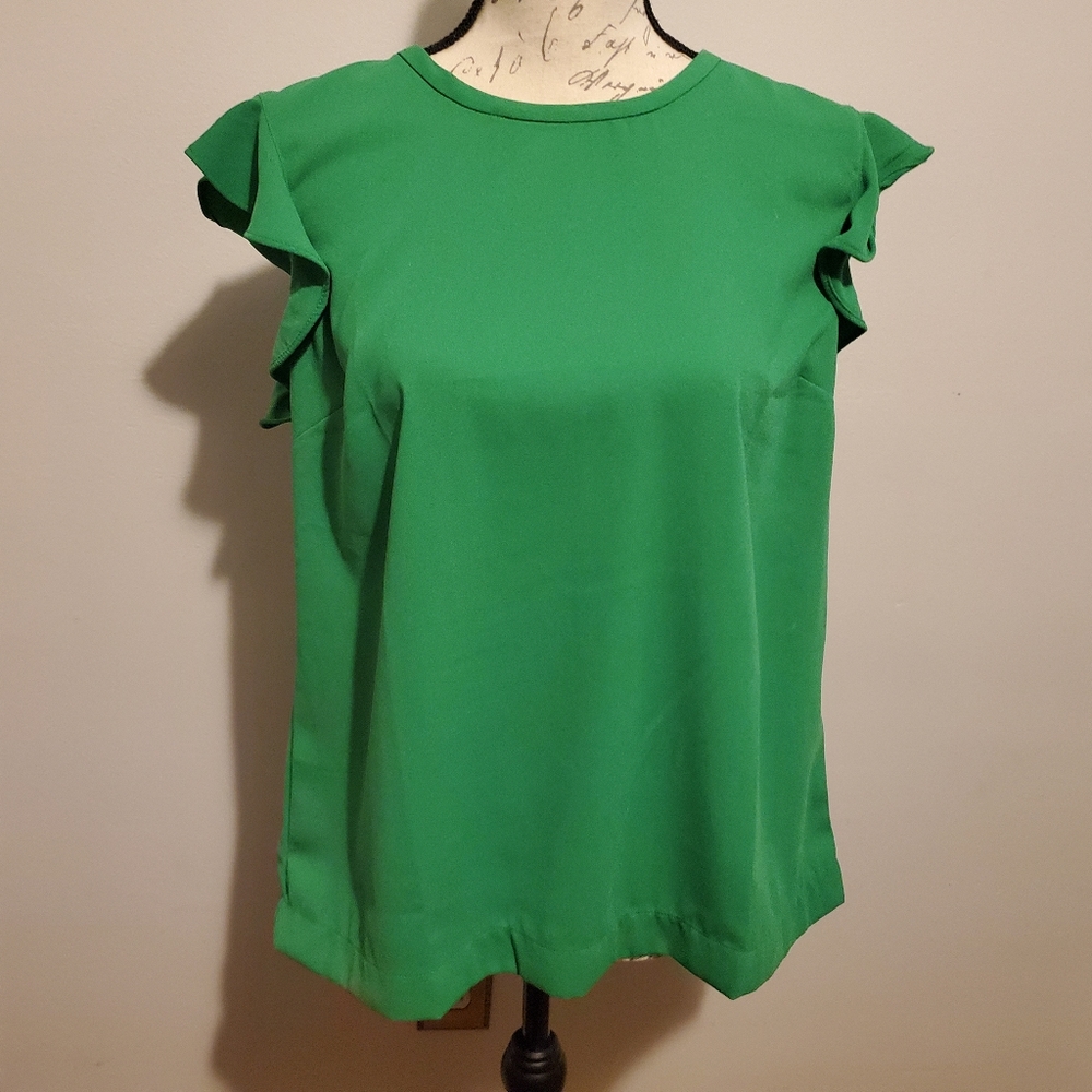 J. CREW Ladiew Ruffle Sleeve Top